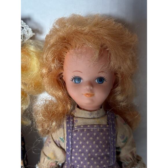 Vintage Made in Hong Kong 1970s Brown Blond Red Hair Girl Doll 8" Lot of 3 - Picture 13 of 16